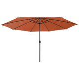 vidaXL Parasol met LED-verlichting 400 cm zandkleurig