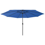 vidaXL Parasol met LED-verlichting 400 cm zandkleurig