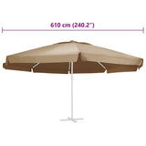 vidaXL Vervangingsdoek voor parasol 515 cm zandkleurig