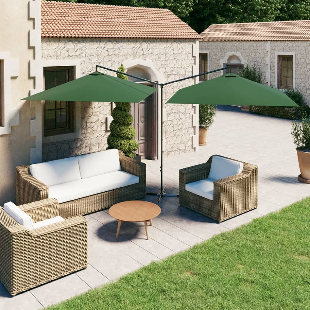 vidaXL Parasol dubbel met stalen paal 600x300 cm antracietkleurig