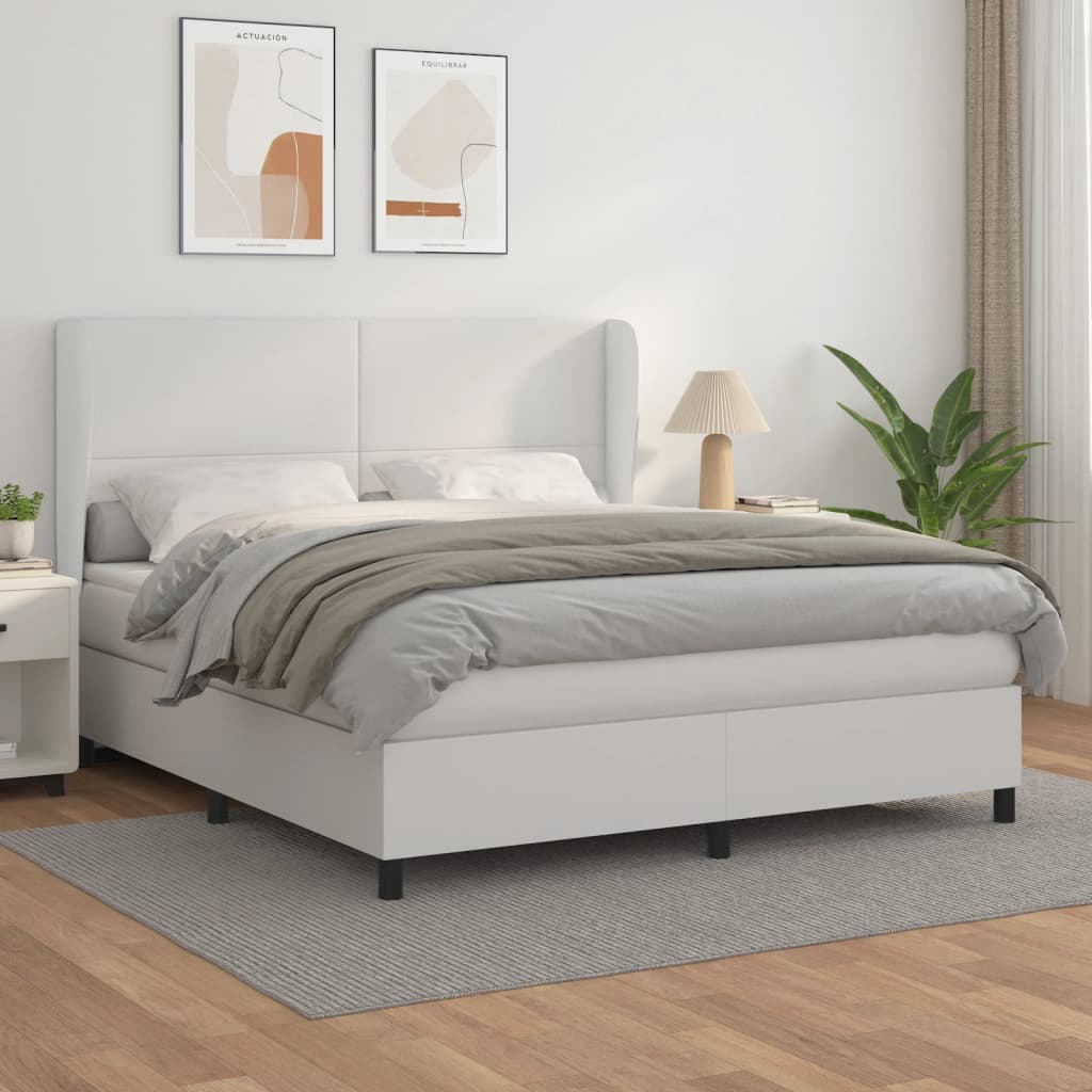 vidaXL Boxspring met matras kunstleer zwart 80x200 cm