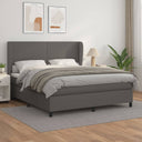vidaXL Box Spring Bed with Mattress Faux Leather Black 80x200 cm
