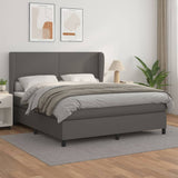vidaXL Boxspring met matras kunstleer zwart 80x200 cm