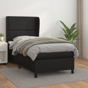 vidaXL Box Spring Bed with Mattress Faux Leather Black 80x200 cm