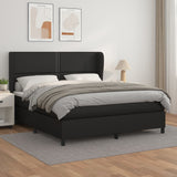 vidaXL Boxspring met matras kunstleer zwart 80x200 cm