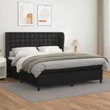vidaXL Boxspring met matras kunstleer zwart 80x200 cm