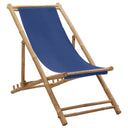vidaXL Sunlounger bamboo and canvas dark grey