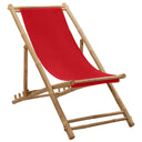 vidaXL Sunlounger bamboo and canvas dark grey
