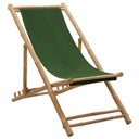 vidaXL Sunlounger bamboo and canvas dark grey