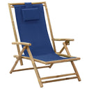 vidaXL Recliner Adjustable Bamboo and Fabric Dark Grey