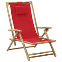 vidaXL Recliner Adjustable Bamboo and Fabric Dark Grey