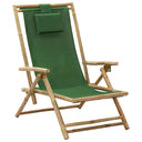 vidaXL Recliner Adjustable Bamboo and Fabric Dark Grey