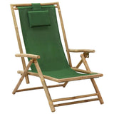 vidaXL Recliner Adjustable Bamboo and Fabric Dark Grey