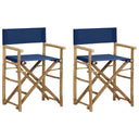 vidaXL Director's Chairs 2 pcs foldable dark grey bamboo and fabric
