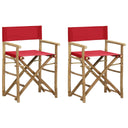 vidaXL Director's Chairs 2 pcs foldable dark grey bamboo and fabric