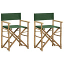 vidaXL Director's Chairs 2 pcs foldable dark grey bamboo and fabric
