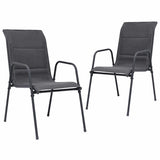 vidaXL Garden Chairs 6 pcs Stackable Steel and Textilene Anthracite
