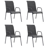 vidaXL Garden Chairs 6 pcs Stackable Steel and Textilene Anthracite