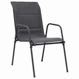 vidaXL Garden Chairs 6 pcs Stackable Steel and Textilene Anthracite