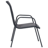 vidaXL Garden Chairs 6 pcs Stackable Steel and Textilene Anthracite
