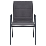 vidaXL Garden Chairs 6 pcs Stackable Steel and Textilene Anthracite
