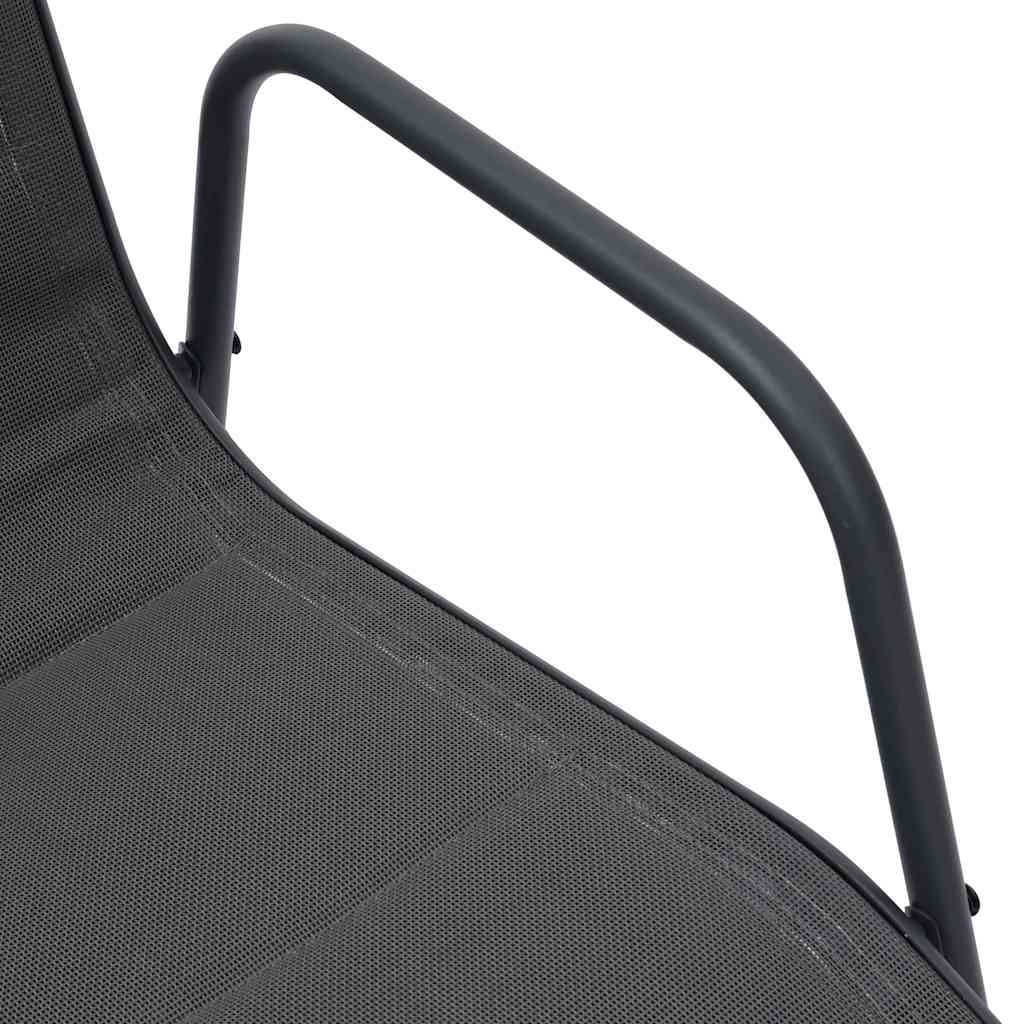vidaXL Garden Chairs 6 pcs Stackable Steel and Textilene Anthracite