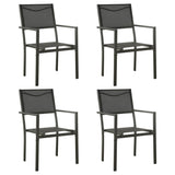 vidaXL Tuinstoelen 2 st textileen en staal zwart en antracietkleurig