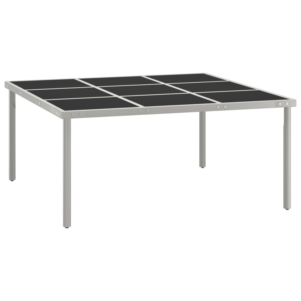 vidaXL Garden table 170x170x74.5 cm glass and steel
