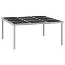vidaXL Garden table 170x170x74.5 cm glass and steel