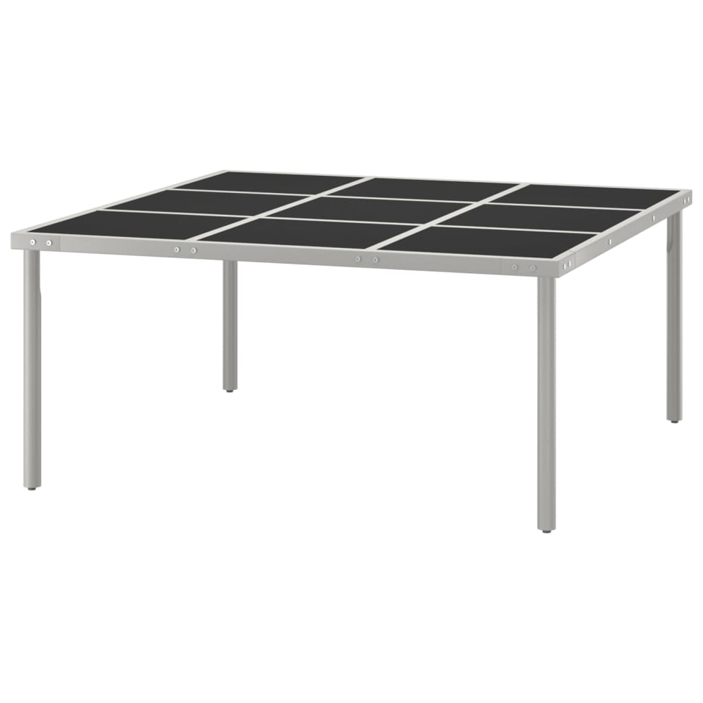 vidaXL Garden table 170x170x74.5 cm glass and steel