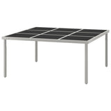 vidaXL Garden table 170x170x74.5 cm glass and steel