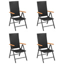 vidaXL Garden Chairs 4 pcs poly rattan black