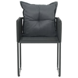 vidaXL Tuinstoelen 4 st met kussens poly rattan zwart