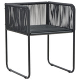 vidaXL Tuinstoelen 4 st met kussens poly rattan zwart