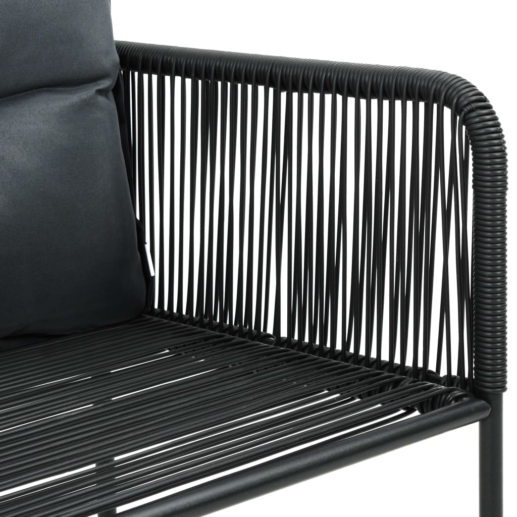 vidaXL Tuinstoelen 4 st met kussens poly rattan zwart