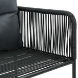 vidaXL Tuinstoelen 4 st met kussens poly rattan zwart