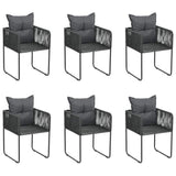 vidaXL Tuinstoelen 4 st met kussens poly rattan zwart