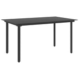 vidaXL Garden Table 80x80x74 cm Steel and Glass Black