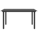 vidaXL Garden Table 80x80x74 cm Steel and Glass Black