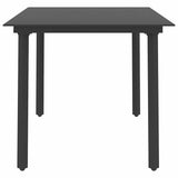 vidaXL Garden Table 80x80x74 cm Steel and Glass Black