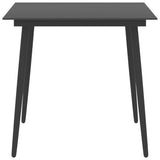 vidaXL Tuintafel 80x80x74 cm staal en glas zwart