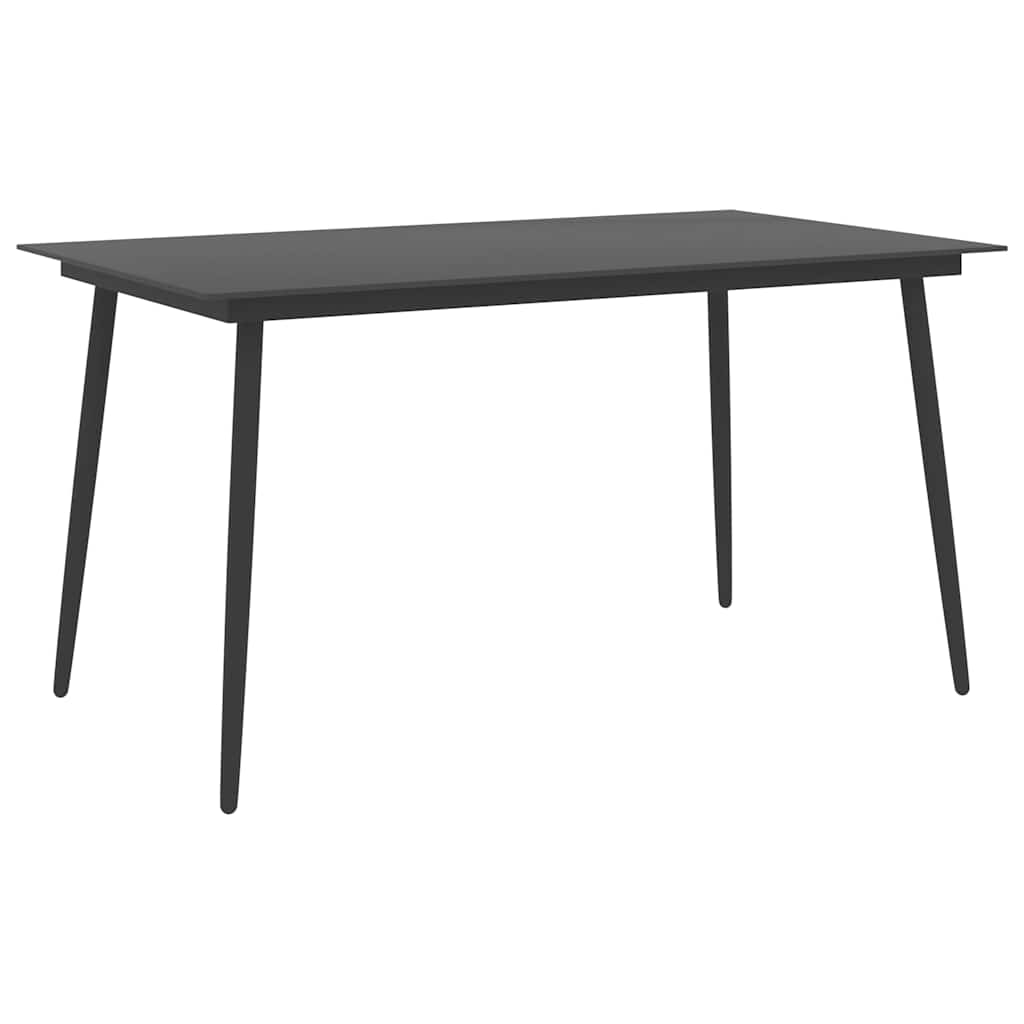 vidaXL Tuintafel 80x80x74 cm staal en glas zwart