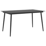 vidaXL Tuintafel 80x80x74 cm staal en glas zwart