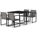 vidaXL 5-piece Garden Lounge Set with Cushions Poly Rattan Grey