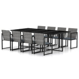 vidaXL 5-piece Garden Lounge Set with Cushions Poly Rattan Grey