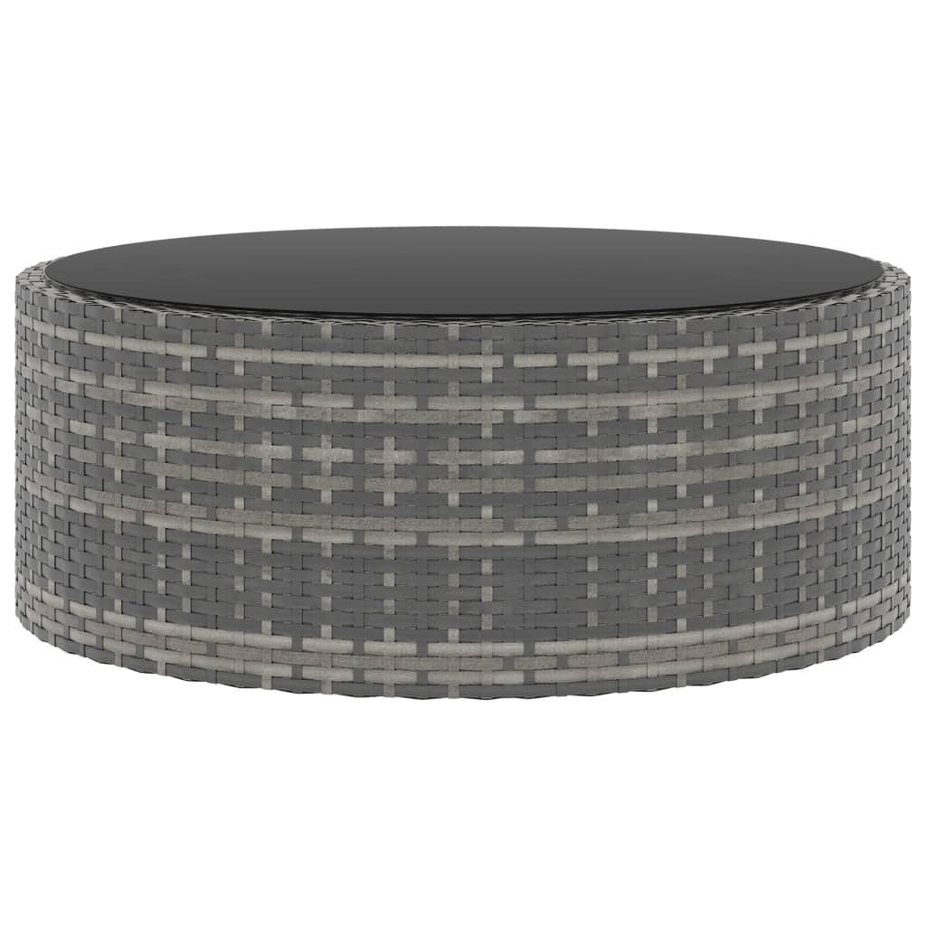 vidaXL 6-delige Loungeset met kussens poly rattan grijs