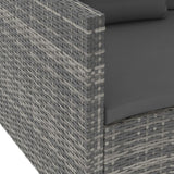 vidaXL 6-delige Loungeset met kussens poly rattan grijs
