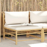 vidaXL 3-delige Loungeset met crèmewitte kussens bamboe