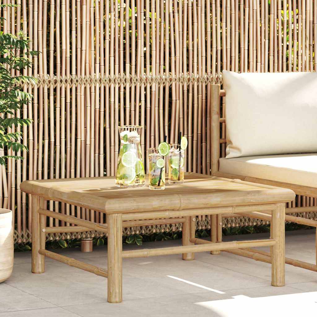 vidaXL 3-delige Loungeset met crèmewitte kussens bamboe