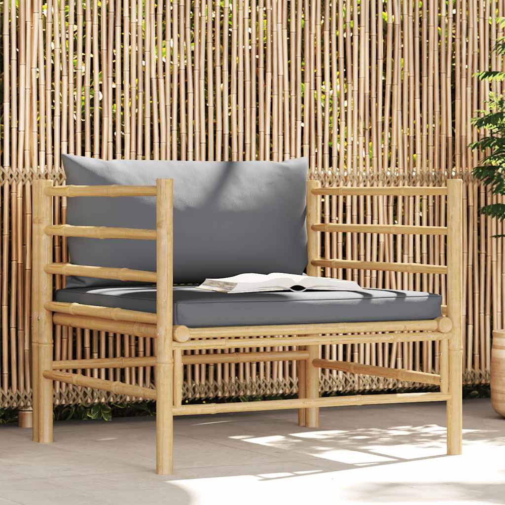 vidaXL 3-delige Loungeset met crèmewitte kussens bamboe